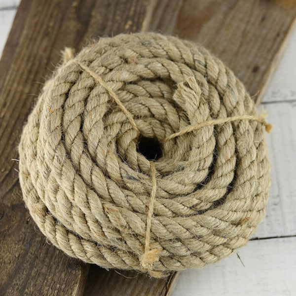 10m Natural Twisted Jute Hessian Braided Rope Boating Sash & Garden Decking