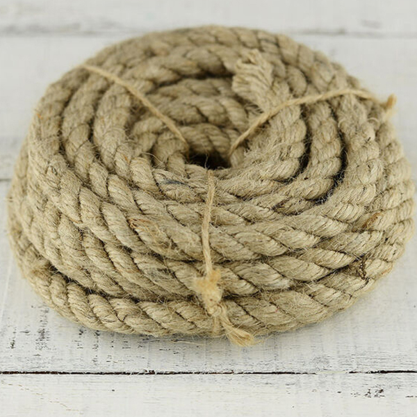 10m Natural Twisted Jute Hessian Braided Rope Boating Sash & Garden Decking