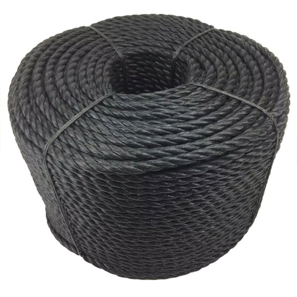 10mm Black Polypropylene 3 Strand Nylon Rope For Marine & Domestic Uses