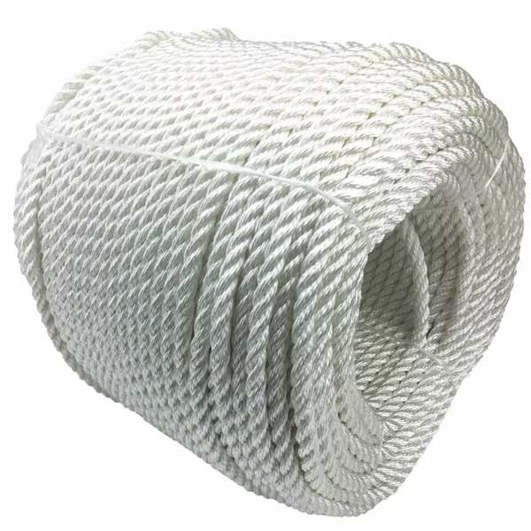 3 Strand White 10mm Nylon Rope Mooring & Anchoring