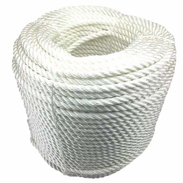 3 Strand White 10mm Nylon Rope Mooring & Anchoring