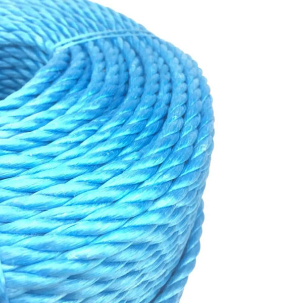 3 Strand Blue 12mm Thick Polypropylene Rope Coil Nylon Lightweight 