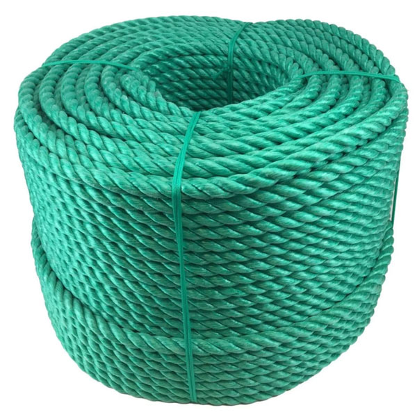 12mm Green Polypropylene 3 Strand Nylon Lightweight Rope Coil 