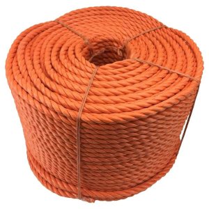 12mm Polypropylene Orange Rope Coil 3 Strand Nylon Lightweight Rope