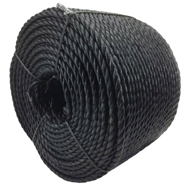 3 Strand Polypropylene 16mm Black Coil Nylon Lightweight Rope