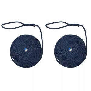 2 Pcs Navy Blue Softline Warps Boat Lines High Strength Mooring Ropes 