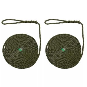 2 Pcs Olive Green Softline Warps Boat Lines High Strength Mooring Ropes