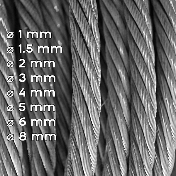 20m Long Galvanized Steel Cable Wire Rope For Various Uses