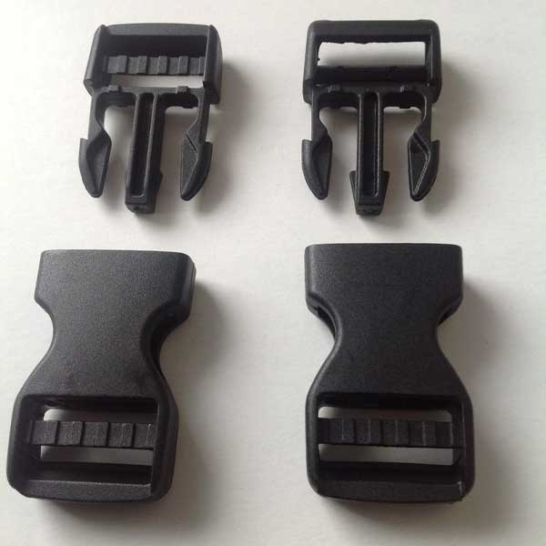 25mm Dual Adjust Black Plastic Side Release Buckles