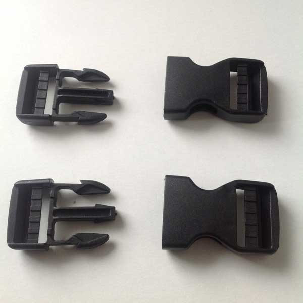 25mm Dual Adjust Black Plastic Side Release Buckles