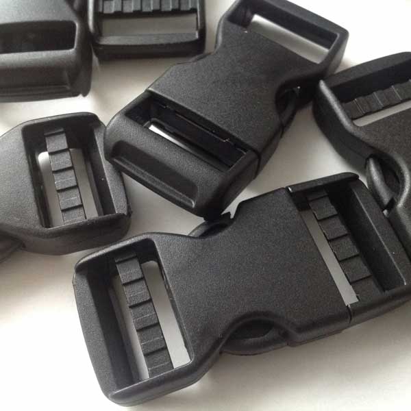 25mm Dual Adjust Black Plastic Side Release Buckles