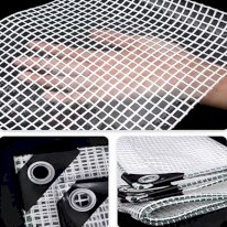  Heavy Duty 350 GSM Clear Mesh UV Protected Tarpaulin Cover Mono Sheet