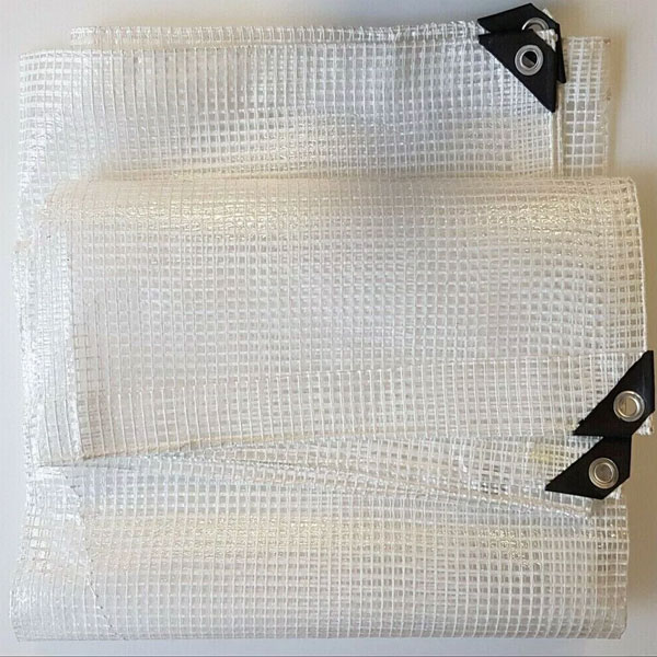 400 GSM Reinforced Clear Mesh Waterproof Heavy Duty Tarpaulin Cover Mono Sheet