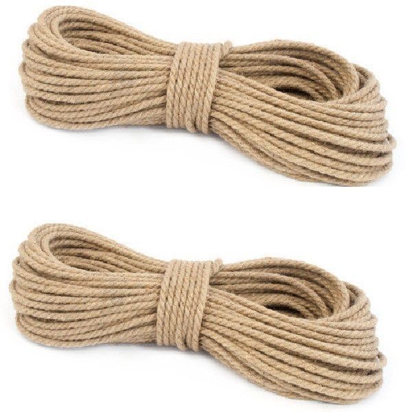 6mm Cord Twisted Pure Natural Jute Hessian Rope For Garden Decking 