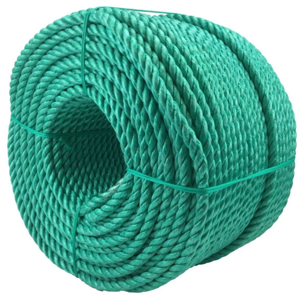 3 Strand Green 8mm Thick Polypropylene Lightweight Nylon Rope Coil