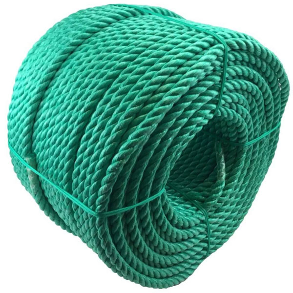 3 Strand Green 8mm Thick Polypropylene Lightweight Nylon Rope Coil