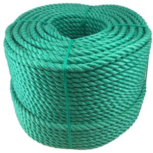 3 Strand Green 8mm Thick Polypropylene Lightweight Nylon Rope Coil