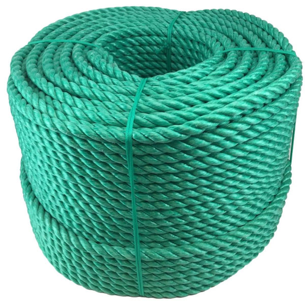 3 Strand Green 8mm Thick Polypropylene Lightweight Nylon Rope Coil