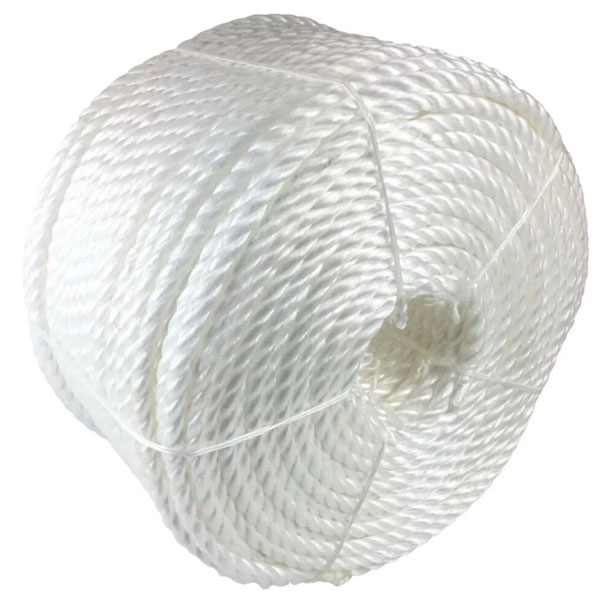 8mm White Polypropylene 3 Strand Nylon Rope For Marine & Domestic Uses