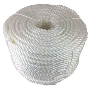 8mm White Polypropylene 3 Strand Nylon Rope For Marine & Domestic Uses