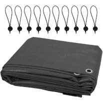 Heavy Duty 200GSM Reinforced Waterproof Tarpaulin Cover + 10 Bungee Balls