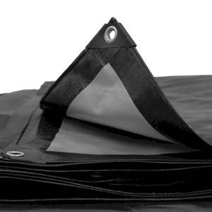 Heavy Duty 240gsm Black Waterproof Tarpaulin Builders Tarp Ground Sheet 