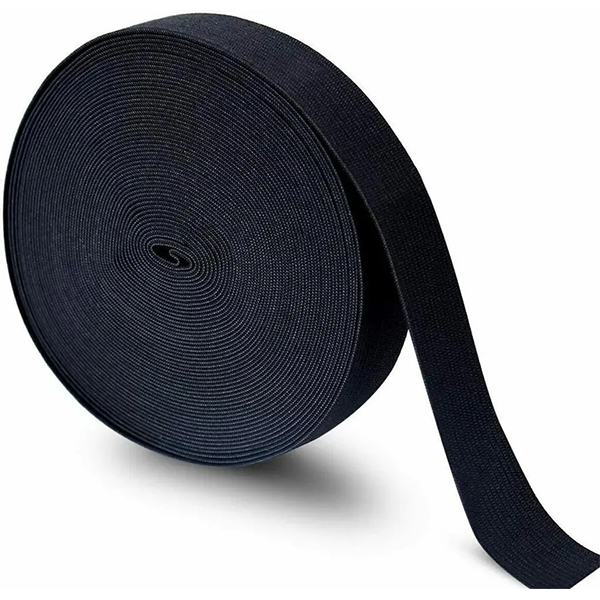 25mm Flat Elastic Stretch Webbing Black Premium Grade Strap