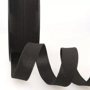 25mm Flat Elastic Stretch Webbing Black Premium Grade Strap